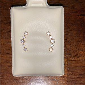 10k yellow gold curve crawler earrings